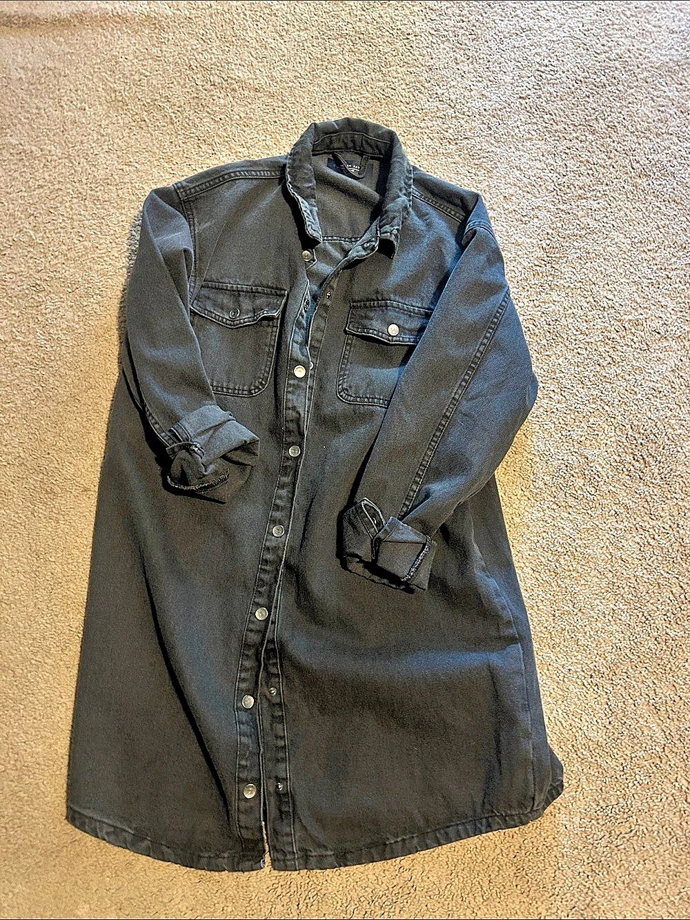 Noisy May Black Denim Shacket Size Medium